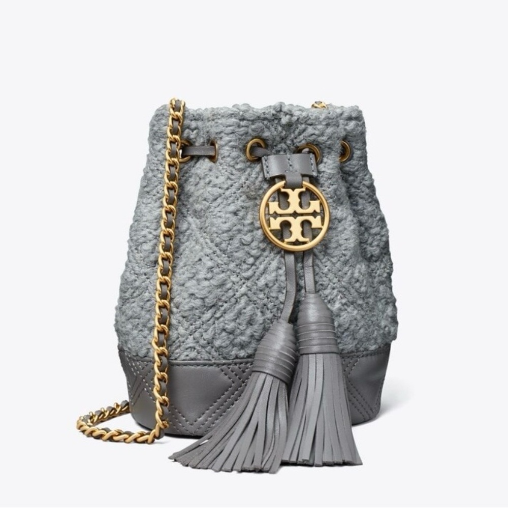 Tory Burch Soft Boucle Drawstring Mini Bucket Bag - image 1